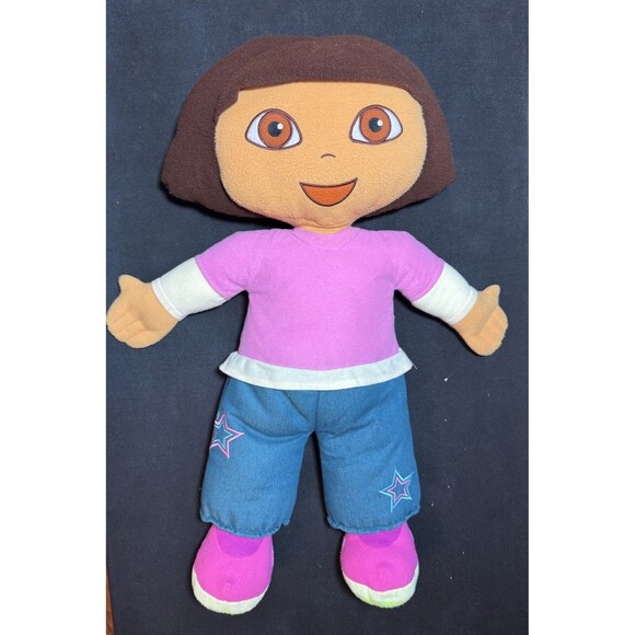 Jumbo Dora The Explorer Plush Doll 26” 2008 Nick Jr Star Shirt Jeans GUC - Picture 2 of 8